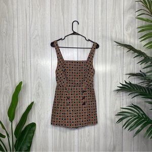 Urban Outfitters BDG Daley Corduroy Skort Romper 70s Print size S Small